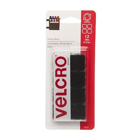 Velcro Brand 78 BLK Hook And Loop Square 90072